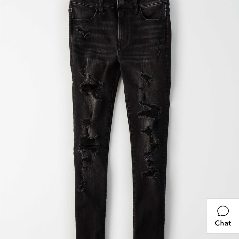 AE Black Ripped Skinny Jeggings